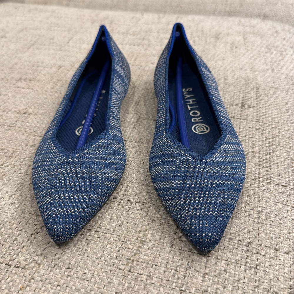 Rothy’s Original The Point in Indigo Heather Size 6.5 NIB - Picture 6 of 7